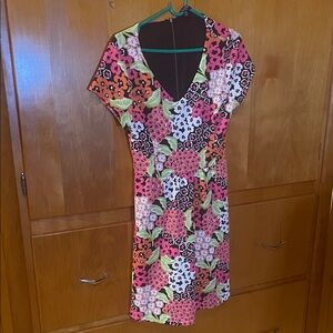 Floral V-Neck Dress - Multicolor